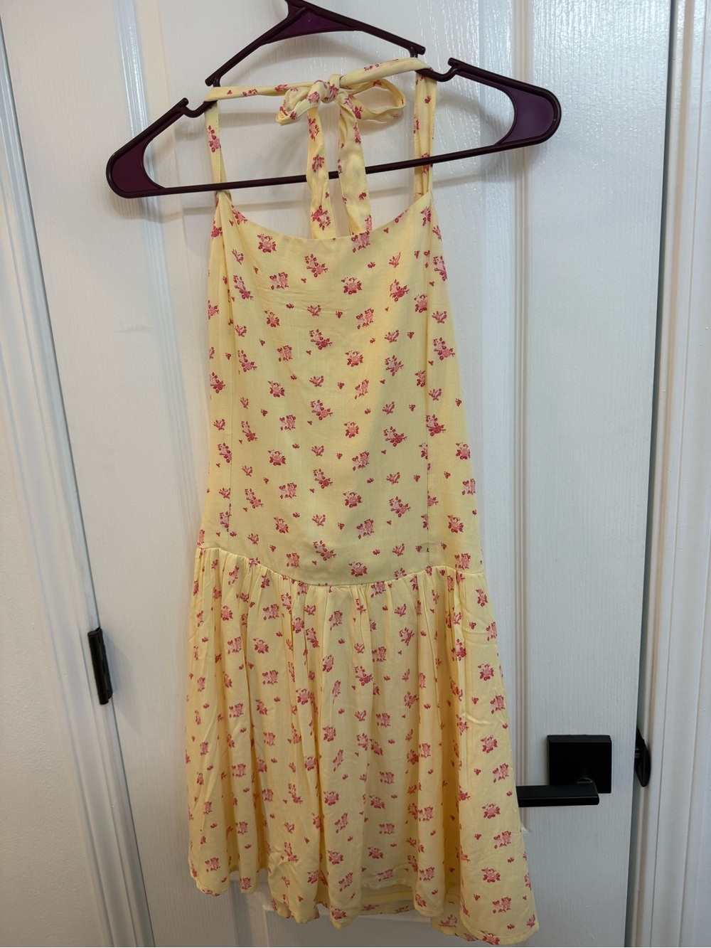 Aeropostale Yellow Floral Tie-Back Sundress